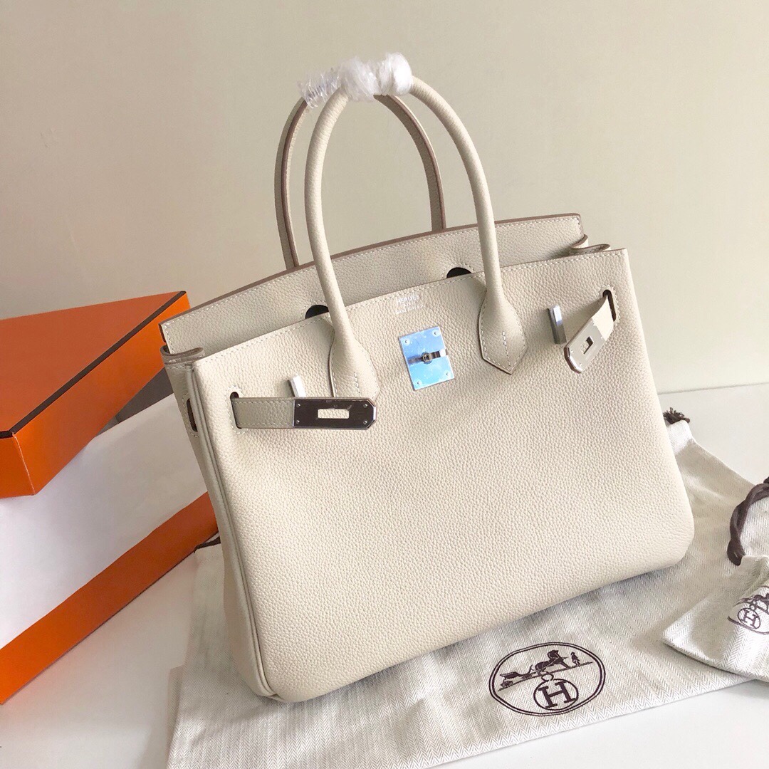 Hermes Birkin 35CM Togo Leather Handbag Cream White